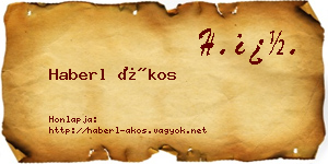 Haberl Ákos névjegykártya